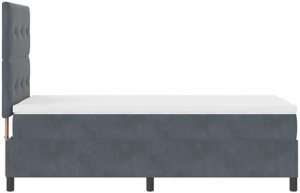 LED Čiužinio Lova Tamsiai pilka 90 x 190 cm Aksomas