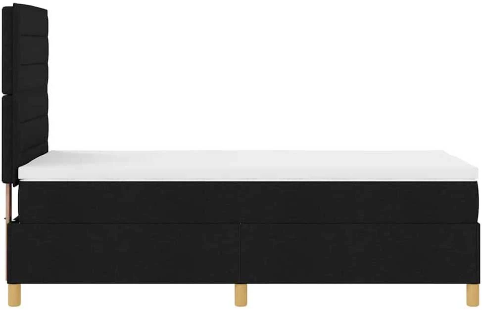 LED Čiužinio Lova su galvūgalio Juoda 90 x 200 cm audinys
