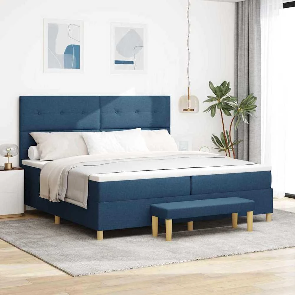 Kiemas lova su galvūgalio Mėlyna 200 x 200 cm audinys