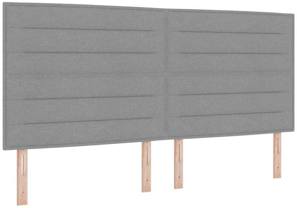 Kiemas lova su čiužiniu Šviesiai pilka 200 x 200 cm audinys