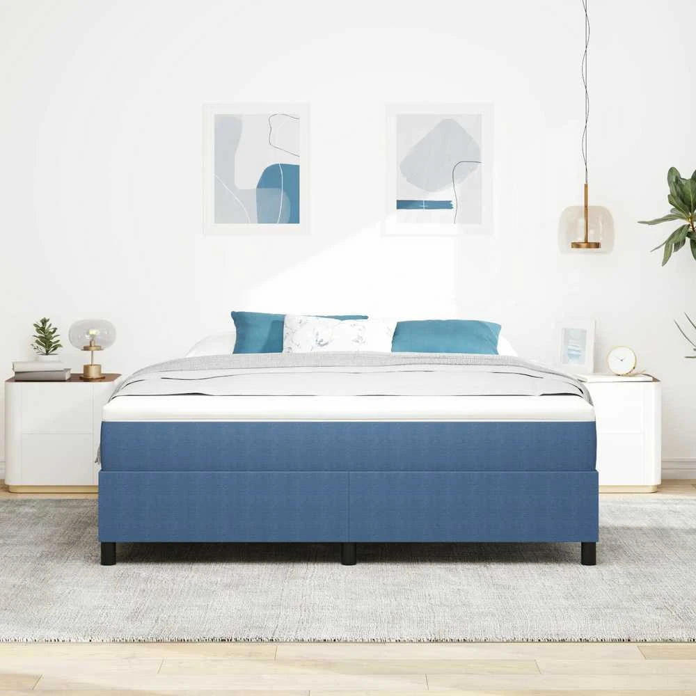 Platforminės lovos rėmas Mėlyna 180 x 200 cm Kordūrinis audinys