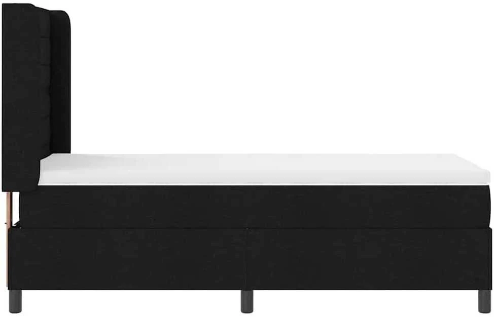 LED Čiužinio Lova su čiužiniu Juoda 90 x 200 cm audinys