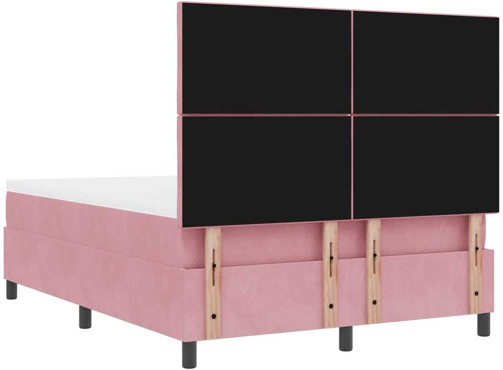 Kiemas lova su pagalve Rožinė 200 x 140 cm Aksomas