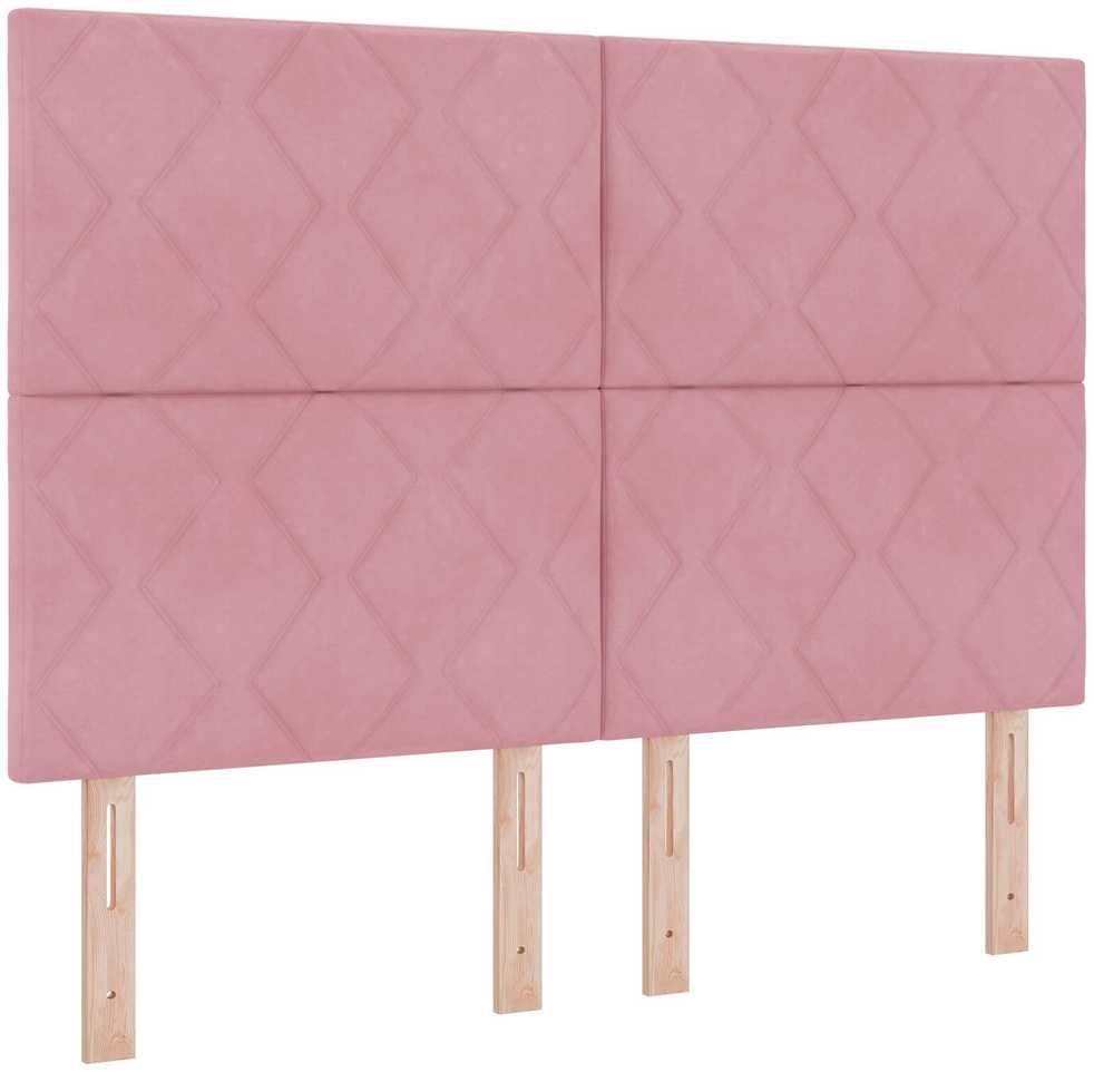 Kiemas lova su pagalve Rožinė 200 x 140 cm Aksomas
