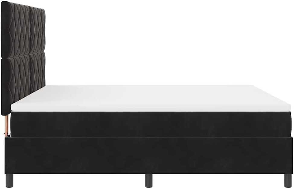 LED Čiužinio Lova su galvūgalio Juodas 180 x 200 cm Aksomas