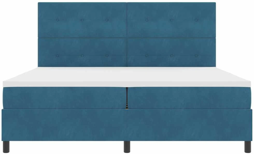 Kiemas lova su galvūgalio Tamsiai mėlyna 200 x 200 cm Aksomas