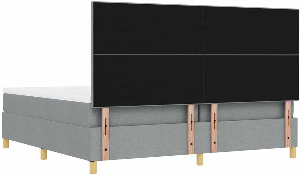 Kiemas lova su galvūgalio Šviesiai pilka 200 x 200 cm audinys