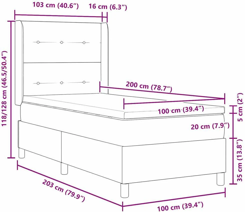 Kiemas lova su pagalve Kreminė 200 x 100 cm audinys