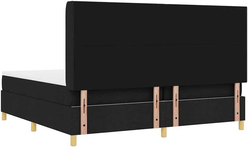 Kiemas lova su LED juostelėmis Juoda 200 x 200 cm audinys