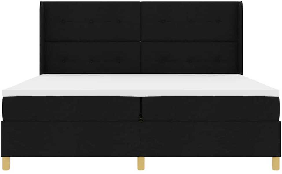 Kiemas lova su LED juostelėmis Juoda 200 x 200 cm audinys