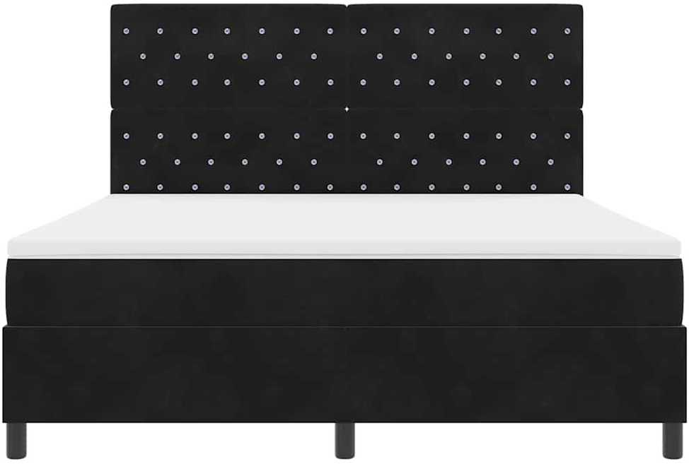 LED Čiužinio Lova su čiužiniu Juodas 180 x 200 cm Aksomas