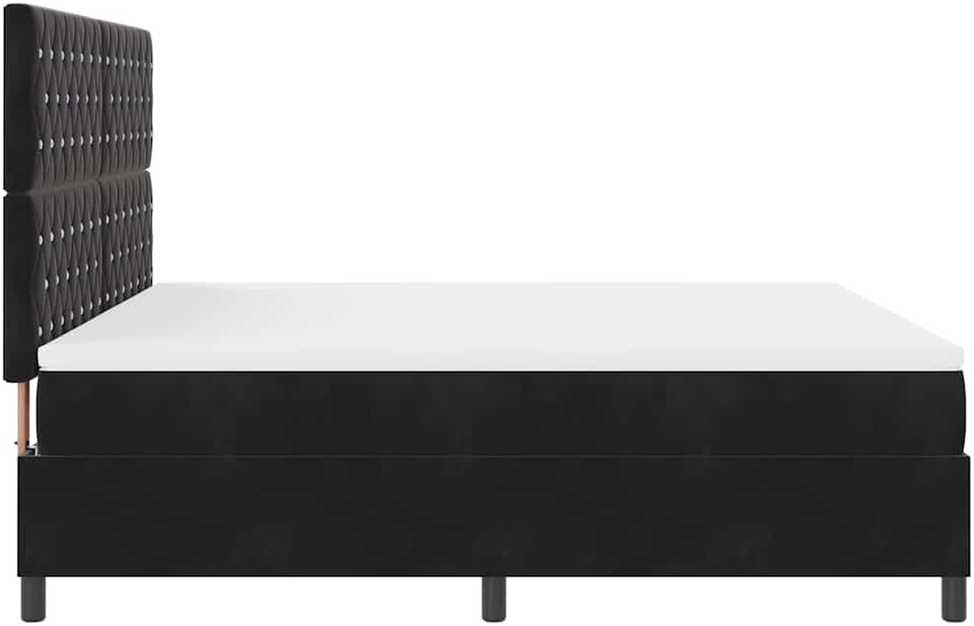 LED Čiužinio Lova su čiužiniu Juodas 180 x 200 cm Aksomas