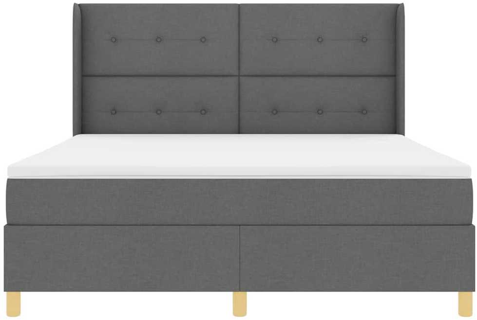 Kiemas lova su LED juostelėmis Pilka 180 x 200 cm audinys