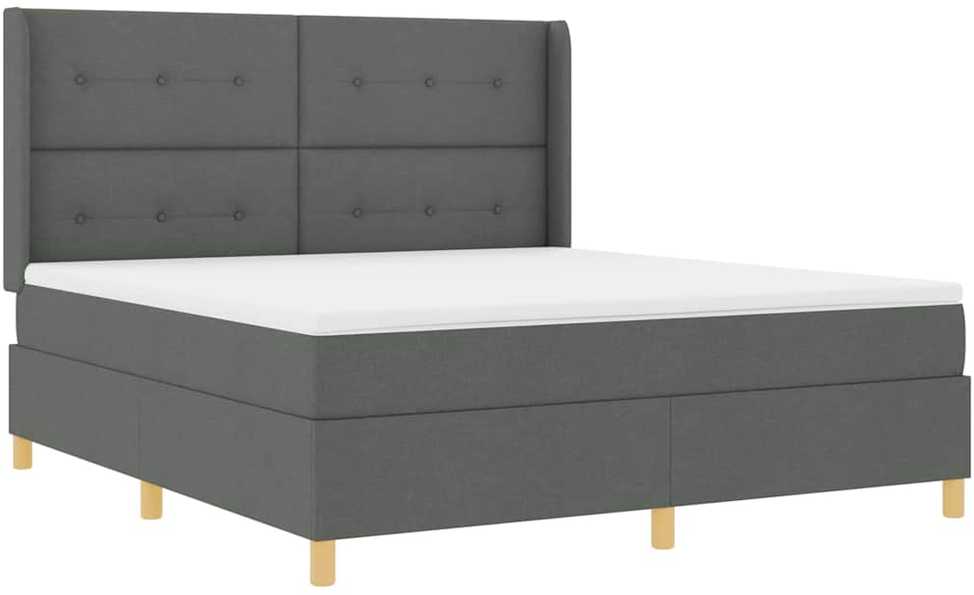 Kiemas lova su LED juostelėmis Pilka 180 x 200 cm audinys