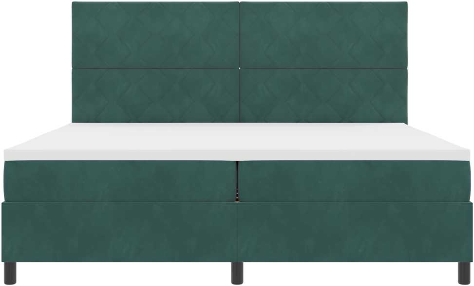 LED Čiužinio Lova Tamsiai žalia 200 x 200 cm Aksomas