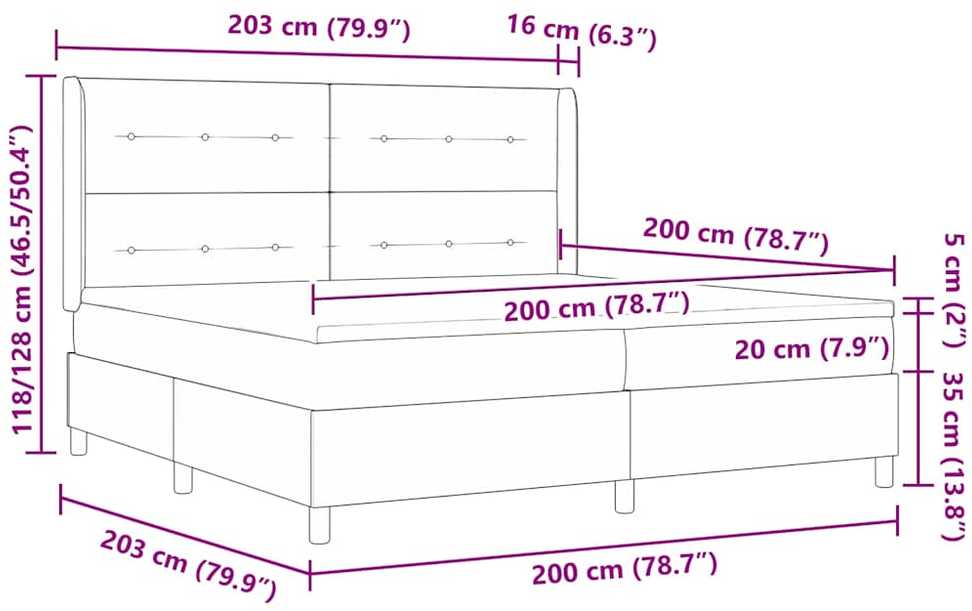 Kiemas lova su LED juostelėmis Tortora 200 x 200 cm audinys
