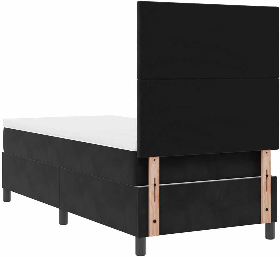 Kiemas lova su čiužiniu Juodas 90 x 200 cm Aksomas
