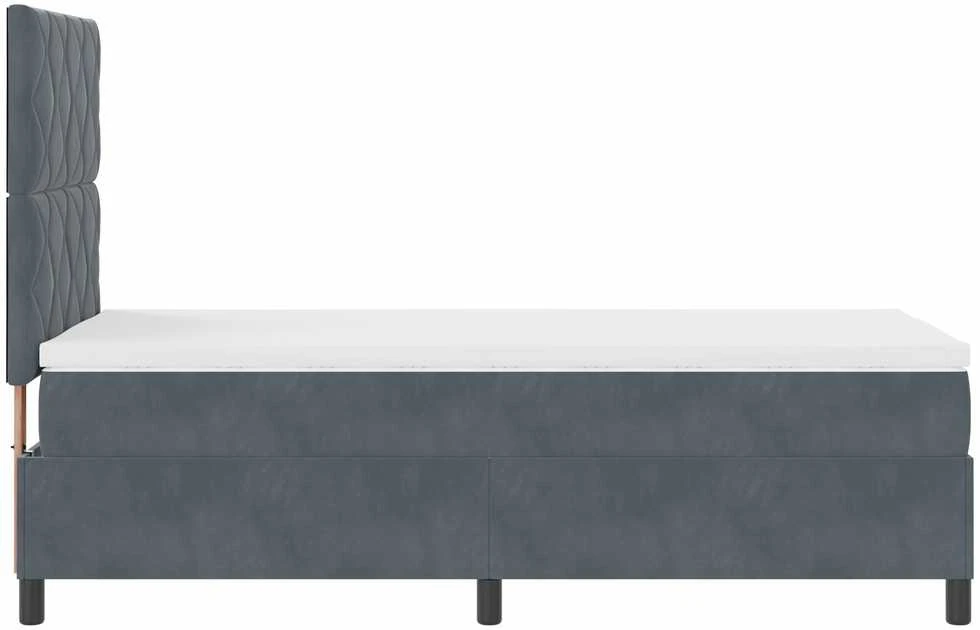 Kiemas lova su galvūgalio Tamsiai pilka 90 x 200 cm Aksomas