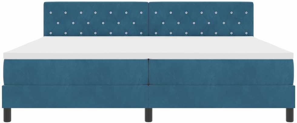 Kiemas lova su čiužiniu Tamsiai mėlyna 200 x 200 cm Aksomas