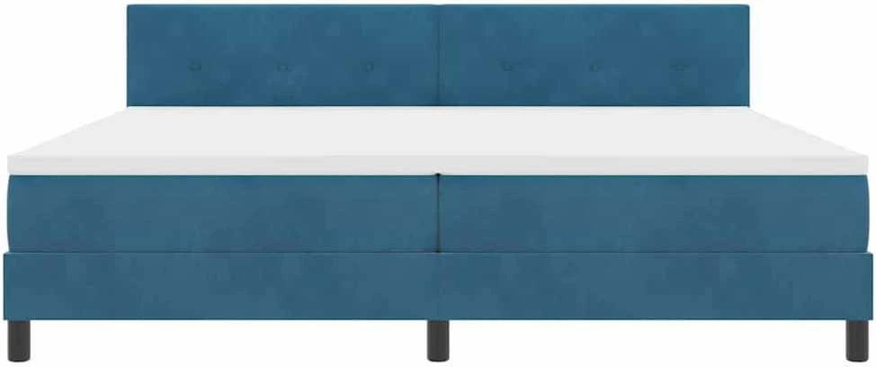 LED Čiužinio Lova Tamsiai mėlyna 200 x 200 cm Aksomas