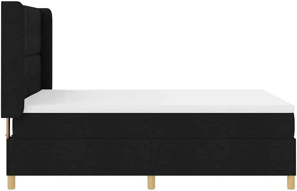 Kiemas lova su LED juostelėmis Juoda 140 x 200 cm audinys