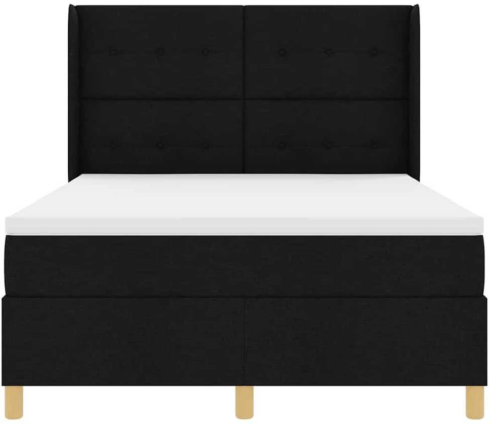 Kiemas lova su LED juostelėmis Juoda 140 x 200 cm audinys