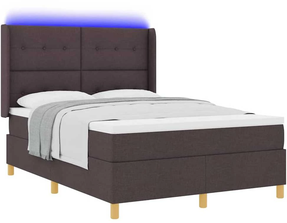 Kiemas lova su LED juostelėmis Ruda 160 x 200 cm audinys