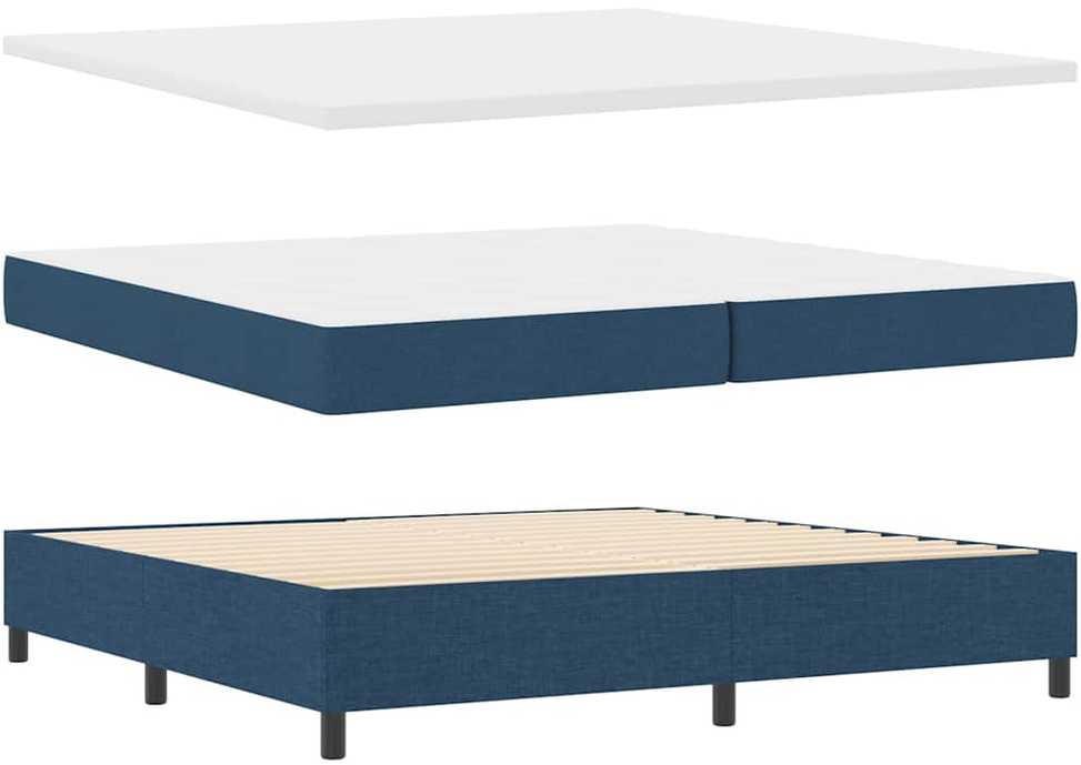 Kiemas lova su čiužiniu Mėlyna 200 x 200 cm audinys