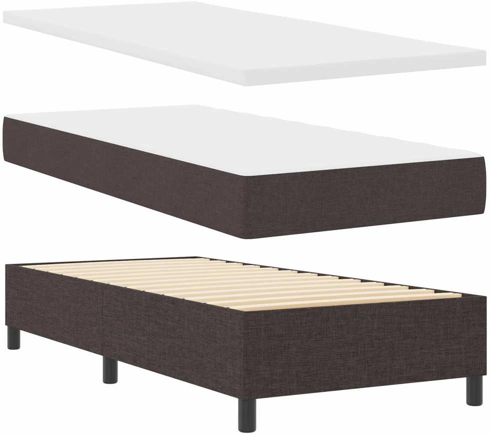 Kiemas lova su pagalve Tamsiai rudas 190 x 90 cm audinys