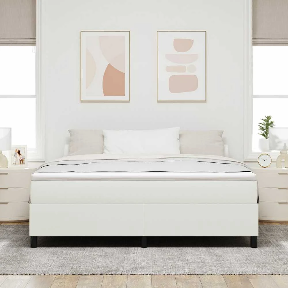 Kiemas lova Kremas ir balta 180 x 200 cm Kordūrinis audinys