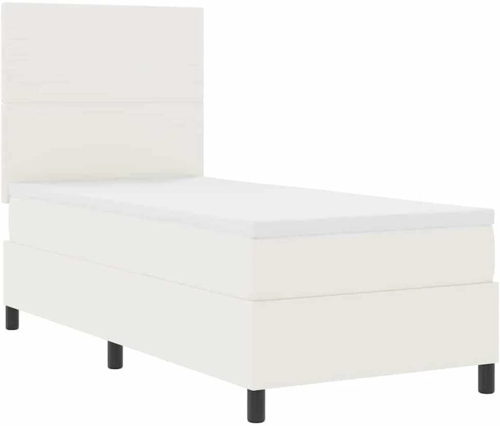 LED Čiužinio Lova su galvūgalio Kremas ir balta 80 x 200 cm