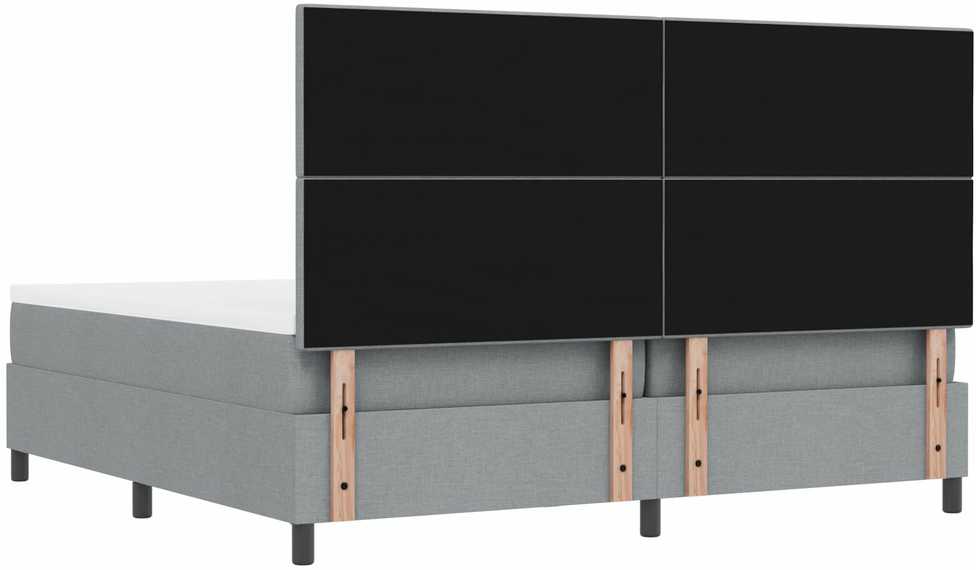Kiemas lova su galvūgalio Šviesiai pilka 200 x 200 cm audinys