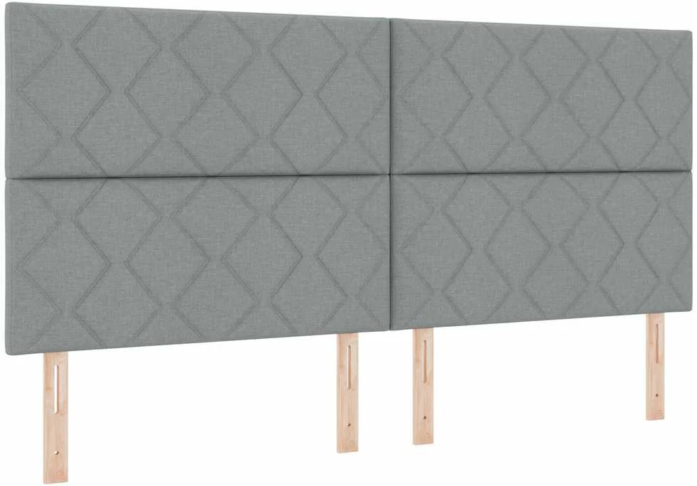 Kiemas lova su pagalve Šviesiai pilka 200 x 200 cm audinys