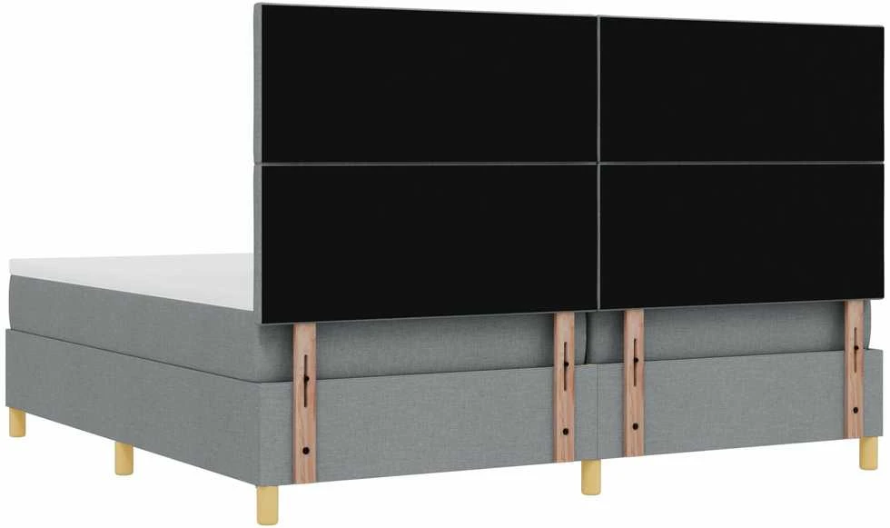 Kiemas lova su pagalve Šviesiai pilka 200 x 200 cm audinys