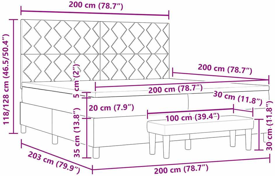 Kiemas lova su galvūgalio Tortora 200 x 200 cm audinys