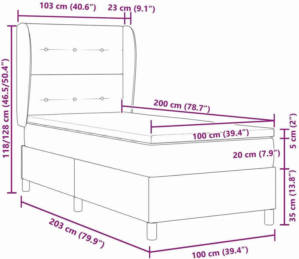 Kiemas lova su galvūgalio Mėlyna 100 x 200 cm audinys
