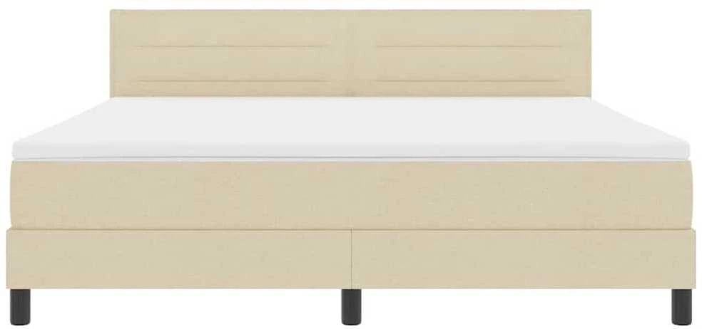 Kiemas lova su LED juostelėmis Kreminė 180 x 200 cm audinys