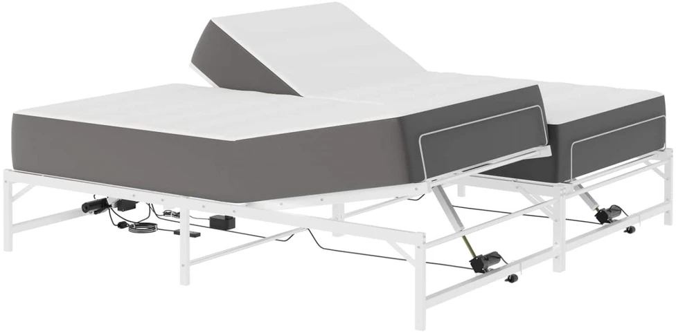 Lova Elektrinis reguliuojamas lovos rėmas Balta 160 x 200 cm Plienas