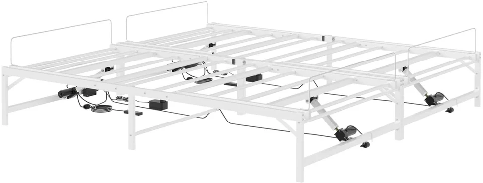 Lova Elektrinis reguliuojamas lovos rėmas Balta 160 x 200 cm Plienas