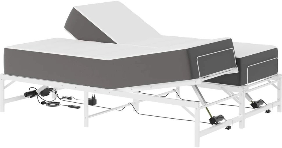 Lova Elektrinis reguliuojamas lovos rėmas Balta 137 x 190 cm Plienas