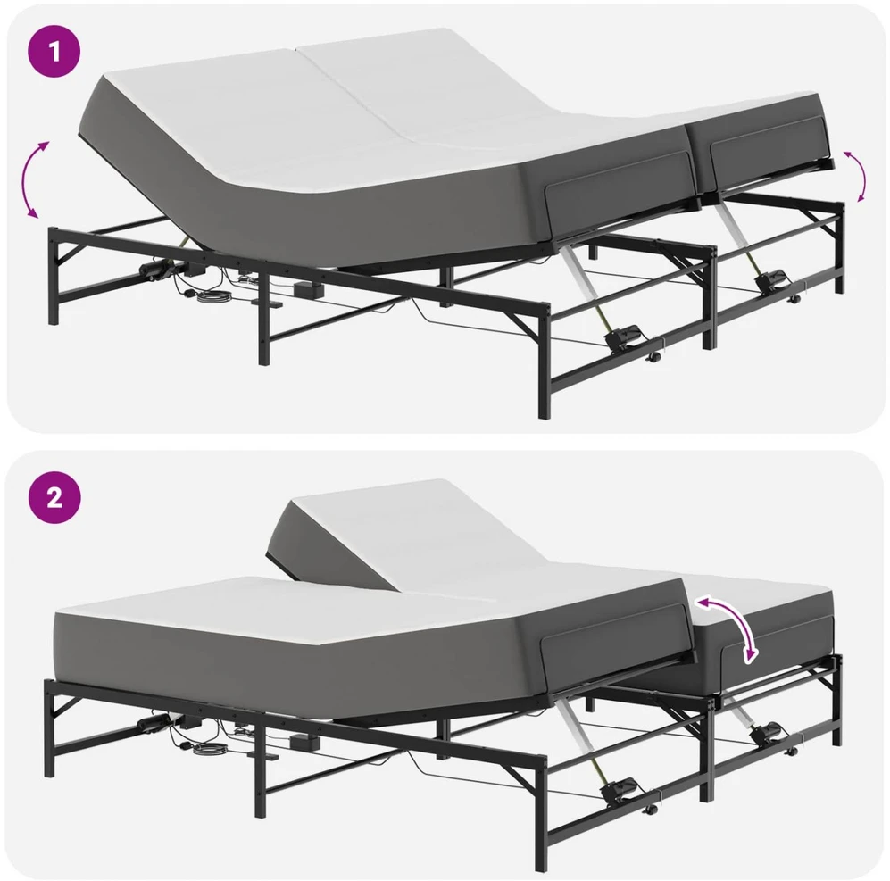 Lova Elektrinis reguliuojamas lovos rėmas Juoda 90 x 213 cm Plienas