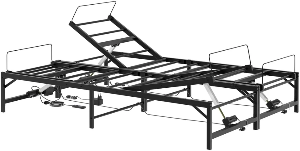Lova Elektrinis reguliuojamas lovos rėmas Juoda 120 x 200 cm Plienas