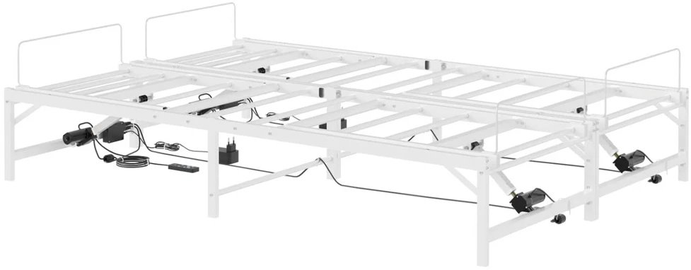 Lova Elektrinis reguliuojamas lovos rėmas Balta 120 x 190 cm Plienas