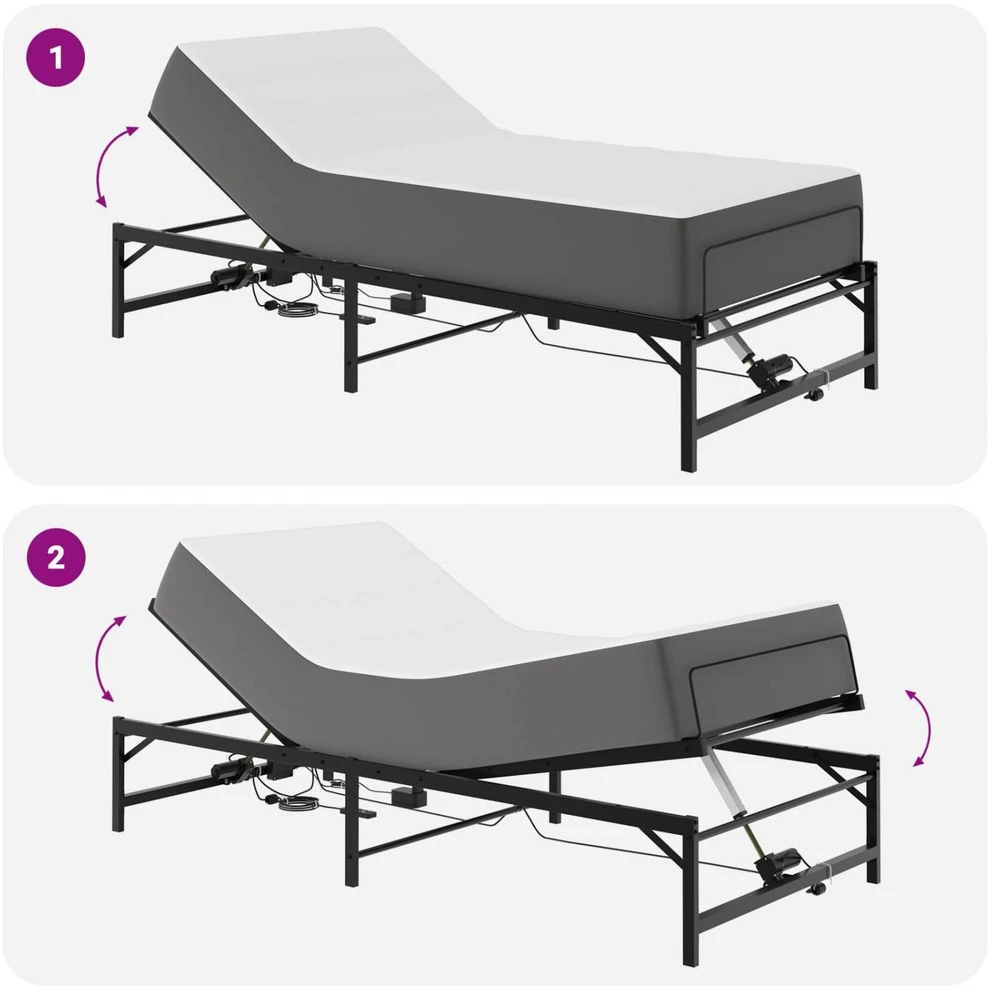 Lova Elektrinis reguliuojamas lovos rėmas Juoda 100 x 190 cm Plienas