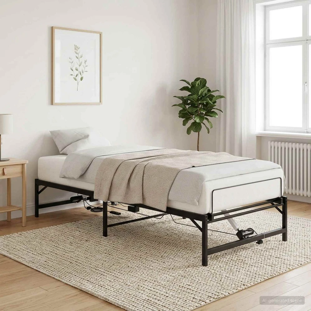 Lova Elektrinis reguliuojamas lovos rėmas Juoda 100 x 190 cm Plienas