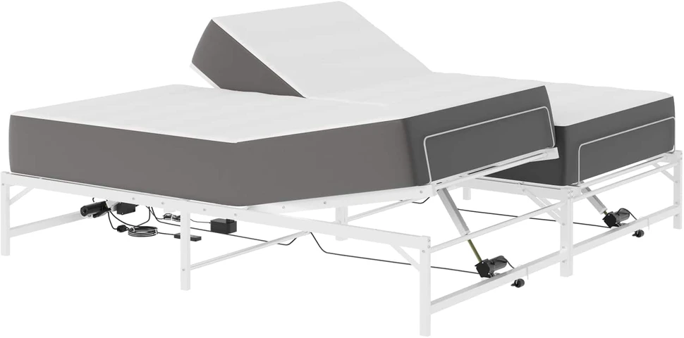 Lova Elektrinis reguliuojamas lovos rėmas Balta 90 x 213 cm Plienas