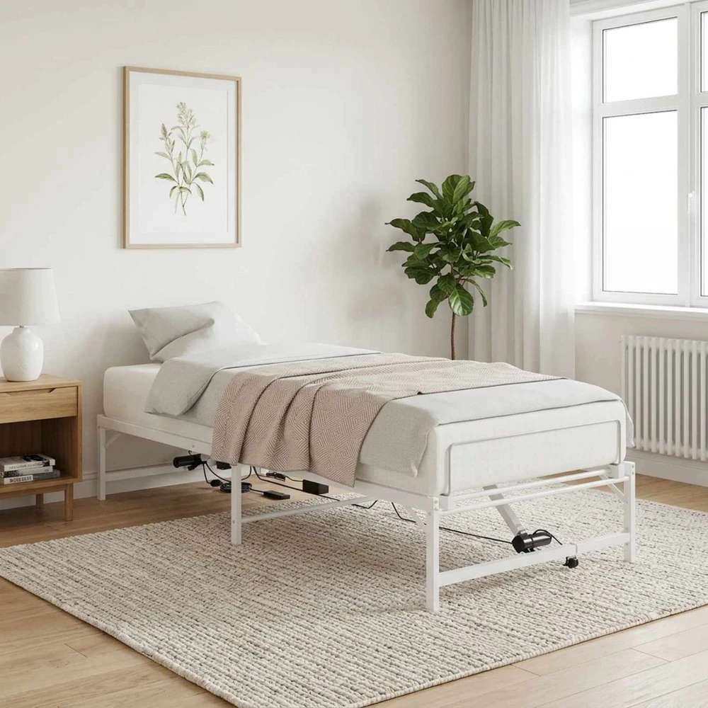 Lova Elektrinis reguliuojamas lovos rėmas Balta 80 x 200 cm Plienas