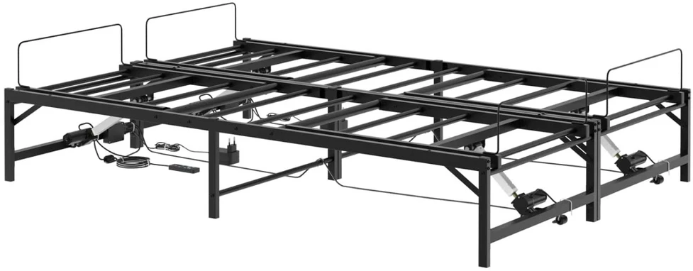 Lova Elektrinis reguliuojamas lovos rėmas Juoda 150 x 200 cm Plienas