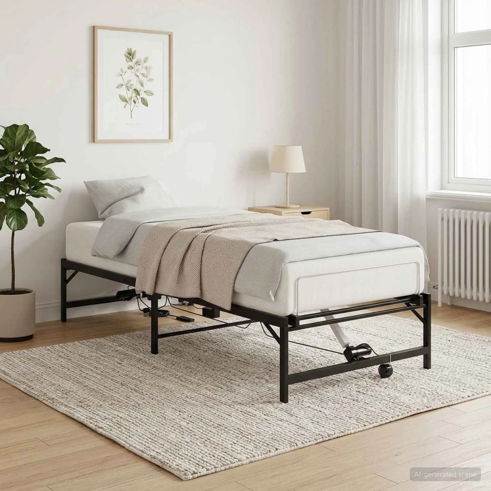 Lova Elektrinis reguliuojamas lovos rėmas Juoda 90 x 200 cm Plienas