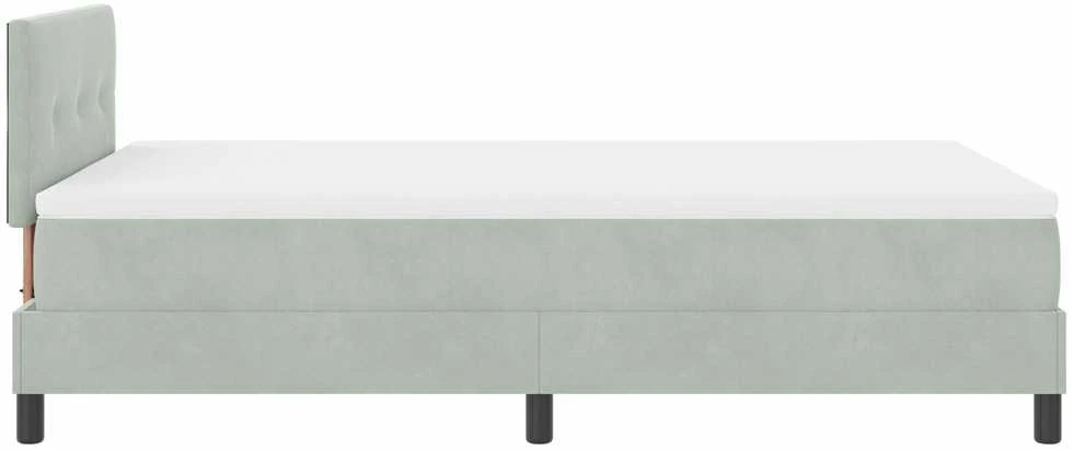 Kiemas lova su galvūgalio Šviesiai pilka 120 x 200 cm Aksomas